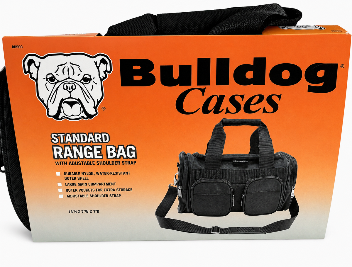 Bulldog Standard Range Bag with Shoulder Strap - Water-Resistant Nylon - Black Bulldog Standard Range Bag with Shoulder Strap - Water-Resistant Nylon - Black
