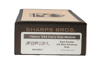 Sharps Bros. Taurus GX4 Carry Billet Aluminum Grip Module - Blacked Out w/ Black Anodized Aluminum Panels (SBGM32) Sharps Bros. Taurus GX4 Carry Billet Aluminum Grip Module - Blacked Out w/ Black Anodized Aluminum Panels (SBGM32)