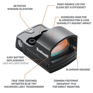 Bushnell RXS-100 Reflex Red Dot Sight – 4 MOA | DeltaPoint Pro Footprint | Weaver Mount Bushnell RXS-100 Reflex Red Dot Sight – 4 MOA | DeltaPoint Pro Footprint | Weaver Mount