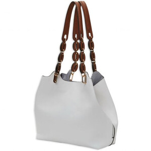 Bulldog Braided Tote Style Purse -White Bulldog Braided Tote Style Purse -White